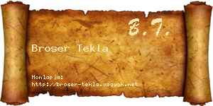 Broser Tekla névjegykártya